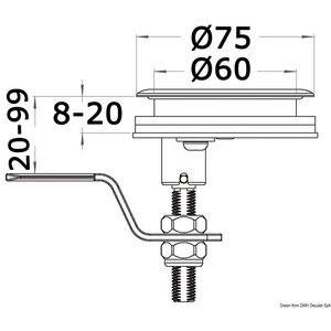 Osculati Cam Latch flush latch w/lock