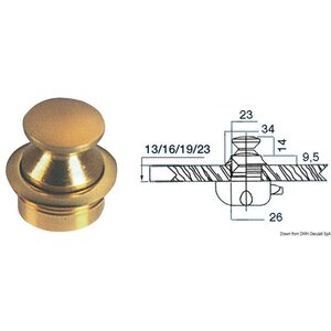 Osculati Polished brass knob 23 mm