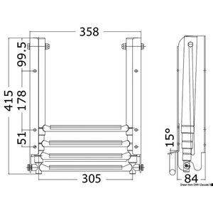 Osculati Step ladder under platform 4 steps XL
