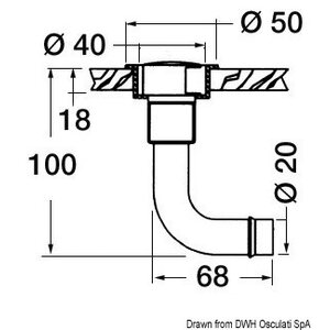 Osculati Chr.br. fuel vent 20 90° left
