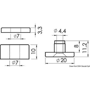 Osculati Glass stop spacers 100pcs