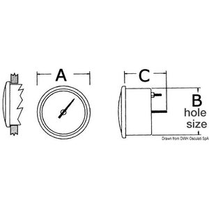 Osculati Lämpömittari vesi 40-120° 12/24V