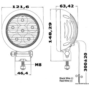 Osculati Roll-bar adjust. HD LED-light 110W 12/24V 10°/45°