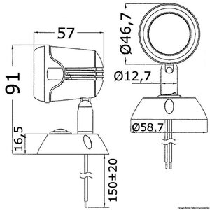 Osculati Articulated spotlight black