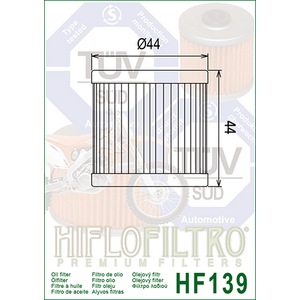 HiFlo öljynsuodatin HF139