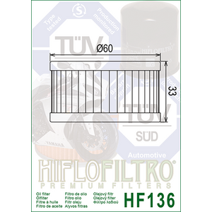 HiFlo öljynsuodatin HF136