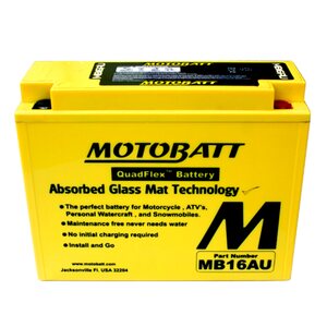 MotoBatt Battery, MB16AU