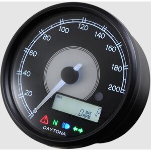 Daytona Velona 80 nopeusmittari 0-200km/h, musta