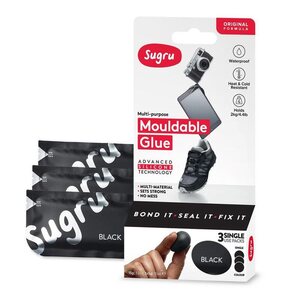 Nuviz Sugru Mouldable Glue, black 3-Pack