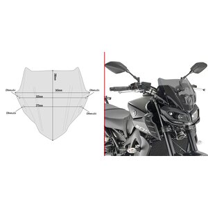 Givi Spoileriplexi, savu 28 x 36,5 cm MT-09 (17-18)