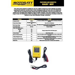 MotoBatt Akkulaturi Baby 6/12V 0.5Amp