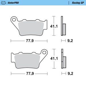 Moto-Master Brakepad Honda: XR 600, KTM 125-200-250-300-350-360-380-440