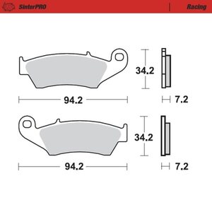 Moto-Master Brakepad Honda: CR 125-250-500, CRF 450, XR 400-600-650R, K