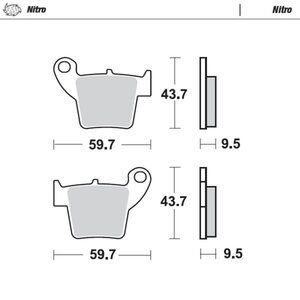 Moto-Master Brakepad Honda rear: CR125/250 2002>, CRF150/250/450 2002>