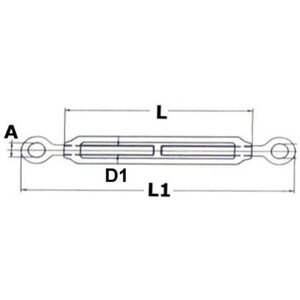 Osculati S.S Vantin säätöruuvi 2 silmä 8mm