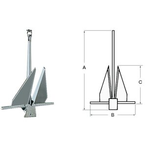 Osculati Ankkuri Danforth 4 kg