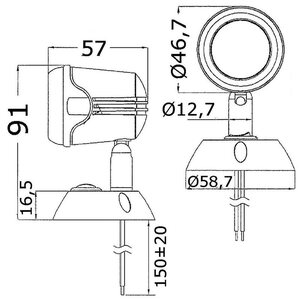 Osculati Articulated spotlight black