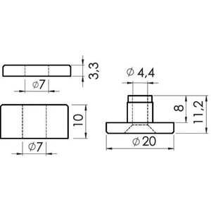 Osculati Glass stop spacers 100pcs