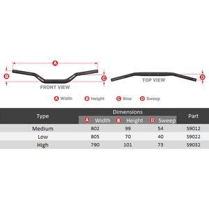 Scar Handlebar S² Ø22,2 (7/8”) - MX Style - Black color