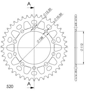 Supersprox Alu Rear sprocket HO/YA Black 43