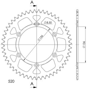 Supersprox Alu Rear sprocket Husqv. Red 49