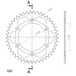 Supersprox Alu Rear sprocket HO CR/CRF Red 45