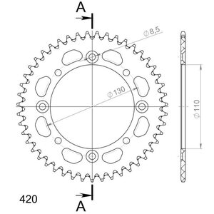 Supersprox Alu Rear sprocket KA/SU KX65 00-/RM65 03-05 Black 47