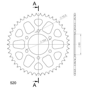 Supersprox Alu Rear sprocket KA Black 46