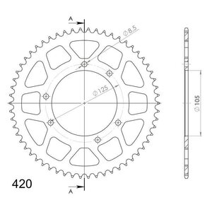 Supersprox Takaratas, 58, Ø105mm, Punainen, Derbi / Aprilia / Yamaha