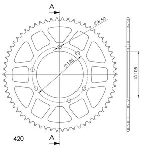 Supersprox Takaratas, 62, Ø105mm, Punainen, Derbi / Aprilia / Yamaha