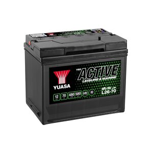 Yuasa L26-70 Active Leisure Battery 12V 70Ah 480A Huom.Rullakkorahti