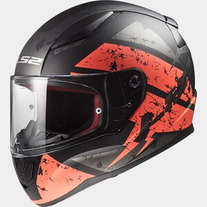 LS2 Helmet FF353 RAPID DEADBOLT matt black orange XS