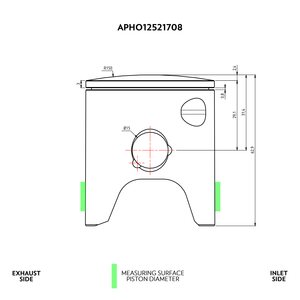 VHM Piston kit Honda RS125 NX4 1995 - 2010 / RS250 NX5 & NXA 1993 - 2010 Ø53.93 (Ø15 piston pin)