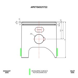 VHM Piston kit KTM 65SX 09-24 / Hva TC65 17-24 / Gas MC65 21-24 Ø44.96 (12° top)