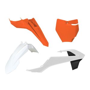 Rtech Plastic Kit, WHITE ORANGE, KTM 16-23 65 SX, GasGas 21-23 MC 65