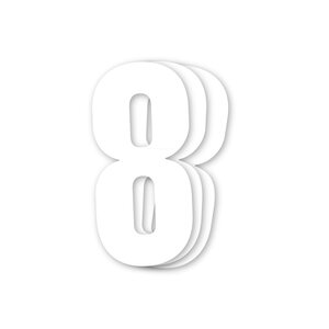 Holeshot Numbers 10pcs, 11 X 5 cm, 8, WHITE