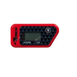 Rtech Hour/Service Meter, Wireless/Eraseable, RED