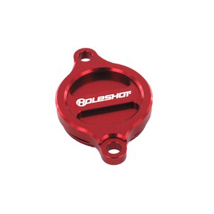 Holeshot Oil Filter Cover, RED, Suzuki 10-20 RMX450Z, 05-24 RM-Z450, 07-24 RM-Z250