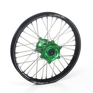 Haan Wheels Complete Wheel A60, 1,85, 19", REAR, BLACK GREEN, Kawasaki 19-24 KX450, 06-18 KX450F, 03-08 KX250, 19-24 KX250, 04-18 KX250F, 03-08 KX125