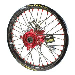 Haan Wheels Complete Wheel, 2,15, 18", REAR, BLACK RED, Honda 13-24 CRF450R, 14-24 CRF250R, 19 CRF250X