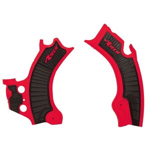 Rtech Frame Protectors, BLACK RED, Honda 21-24 CRF450R, 21 CRF450RX, 22-24 CRF250R/CRF250RX