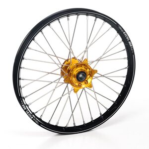 Haan Wheels Complete Wheel A60, 1,60, 21", FRONT, BLACK GOLD, Honda 02-24 CRF450R, 95-07 CR250R, 04-24 CRF250R, 19 CRF250X, 95-07 CR125R