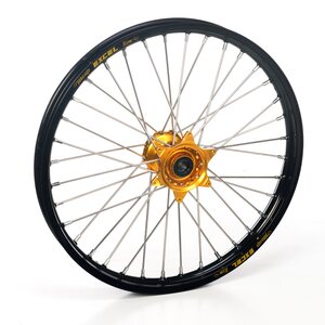 Haan Wheels Complete Wheel SM, 3,50, 17", FRONT, BLACK GOLD, Honda 02-24 CRF450R, 95-07 CR250R, 04-24 CRF250R, 19 CRF250X, 95-07 CR125R