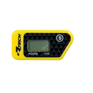 Rtech Hour/Service Meter, Wireless/Eraseable, YELLOW