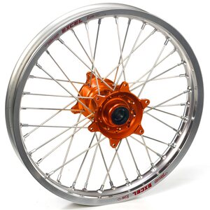 Haan Wheels Complete Wheel SM, 3,50, 17", FRONT, SILVER ORANGE, KTM 03-15 450 EXC-F, 03-14 450 SX-F, 03-15 250 EXC/250 EXC-F, 03-14 250 SX/250 SX-F, 10-15 350 EXC-F, 10-14 350 SX-F, 03-15 125 EXC/300 EXC, 03-14 125 SX, 04-15 200 EXC, 03 200 EXC, 03-04 20
