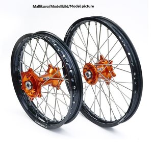 Haan Wheels REX WHEELS 18-2,15 KTM EXC&EXC-F 24-.. BLACK RIM/ORANGE HUB 22M