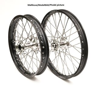 Haan Wheels REX WHEELS 18-2,15 EXC&EXCF 24-.. TE&FE 24-.. EC&ECF 24 BLACK RIM/SILVER HUB 22M