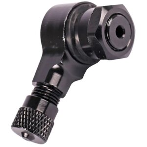 Kulmaventtiili eloksoitu alumiini musta Ruuvattava malli