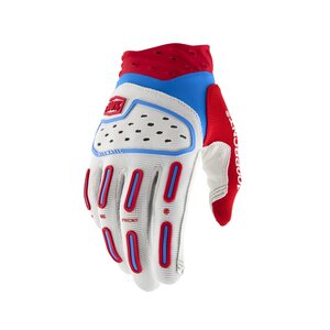 100% AIRMATIC 2 Gloves Red/White/Blue, ADULT, M, WHITE RED BLUE