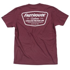 Fasthouse Crest Tee, Maroon, ADULT, S